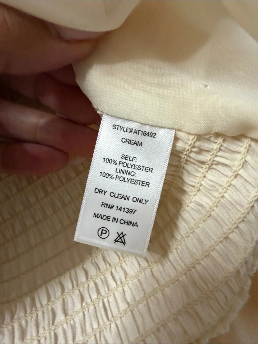 Astr The Label Cream Ruched Square-Neck Puff-Sleeve Blouse NWT Large